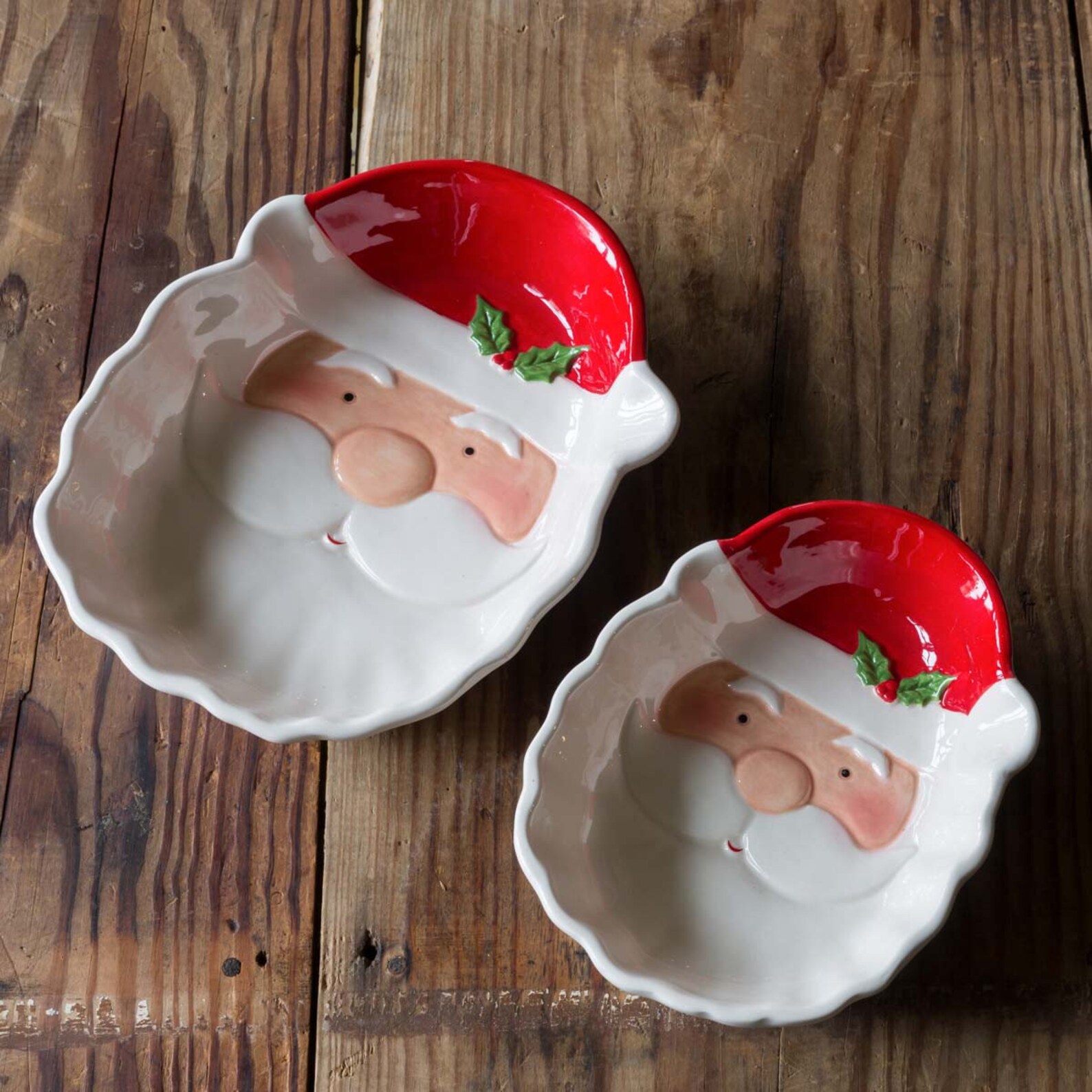 Santa Candy Dishes Christmas Candy Dish Santa Cookie Plate Etsy