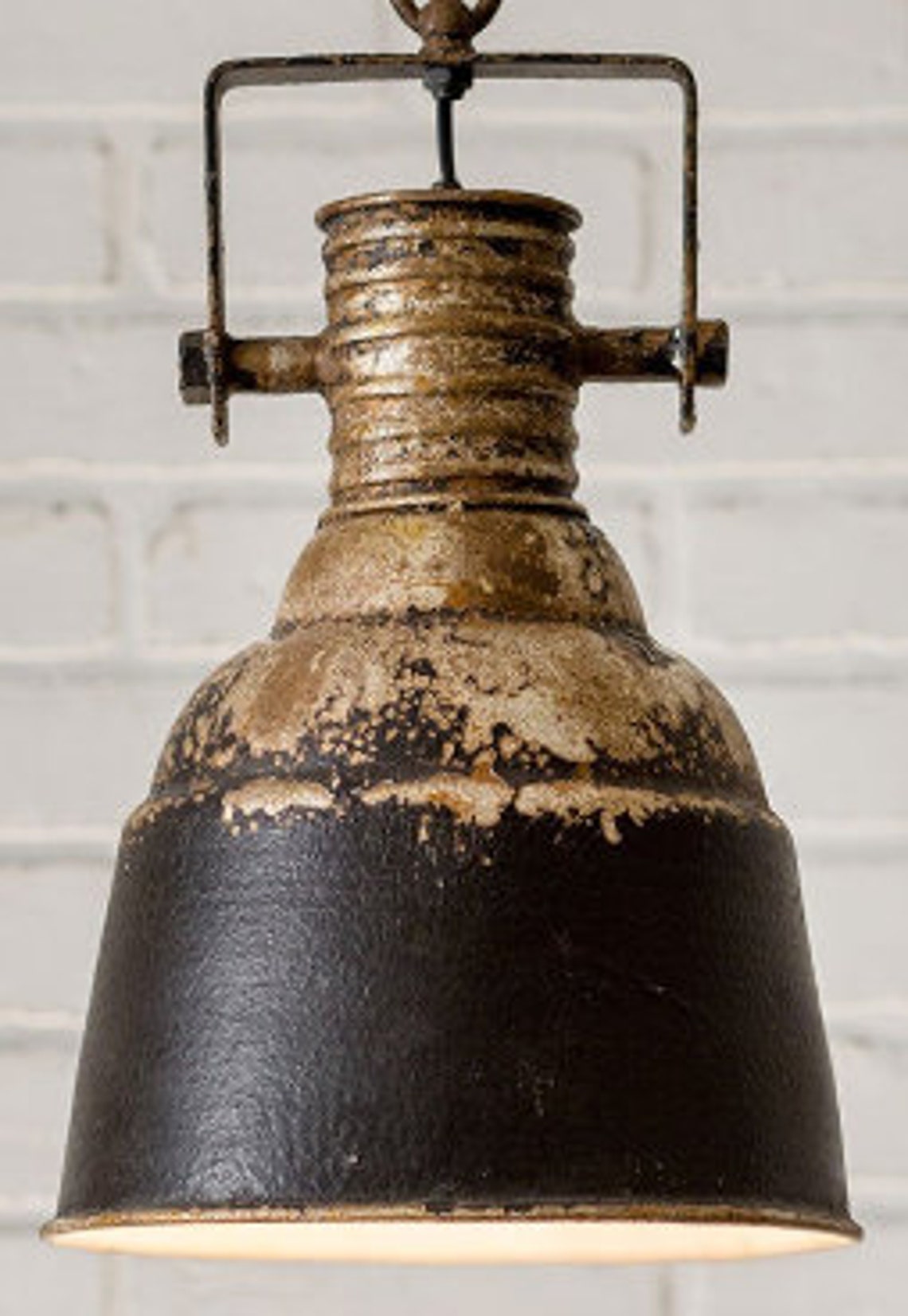 Industrial Distressed Pendant Light Rustic Pendant Light Etsy