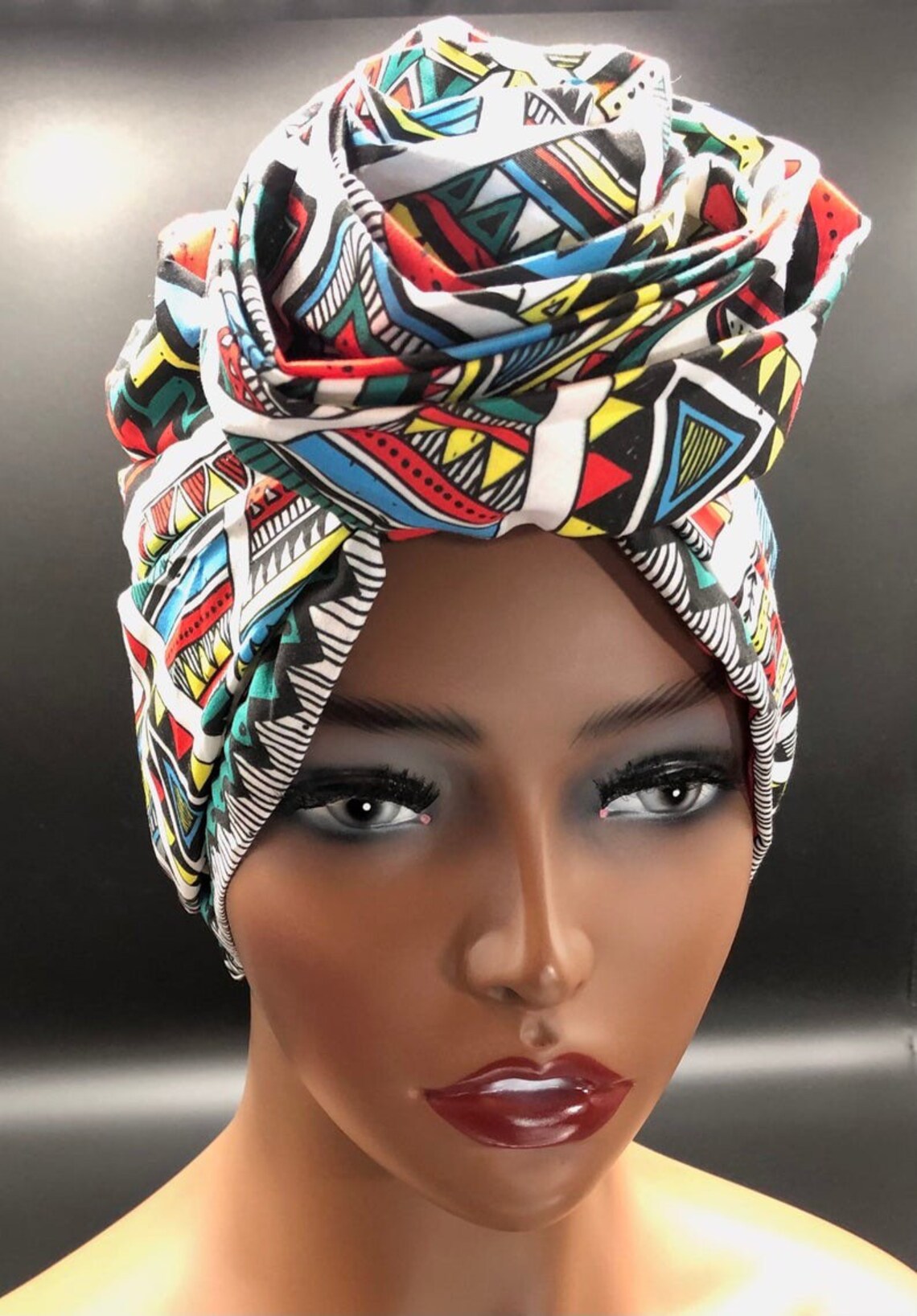 Pretied head wrap African Ankara cap satin lined Etsy.de