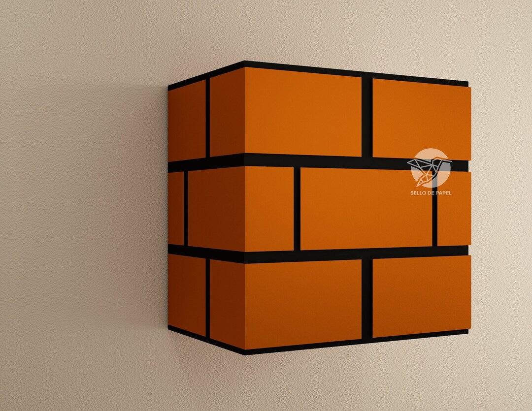Brick Block Mario Papercraft PDF Template DIY 3d Model Fanart Etsy