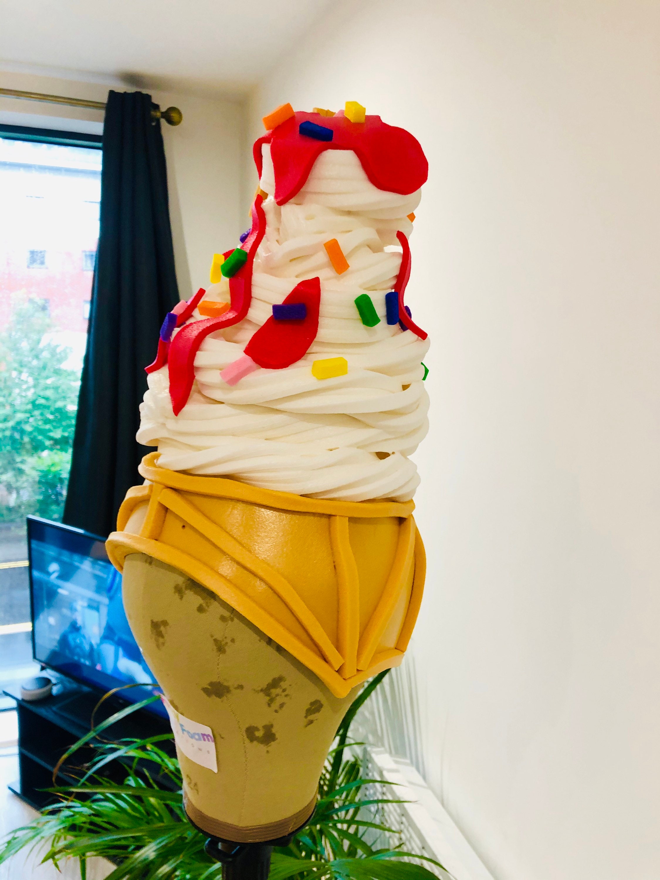 Icecream Foam Wig With Flake Etsy UK