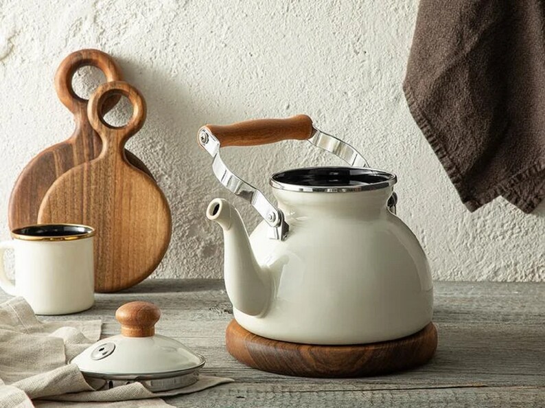 Vintage Design Turkish Teapot, Durable Enamel Tea Kettle, Teapots, Turkish Tea Set, Tea Maker, Tea Kettle for Stove Top, image 1