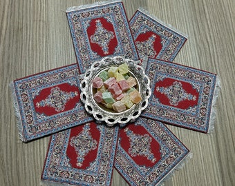 Coasters, Beautiful Turkish Rug Coasters, Persian Carpet Coasters, Mug Rug, Housewarming Gift, Table Decor