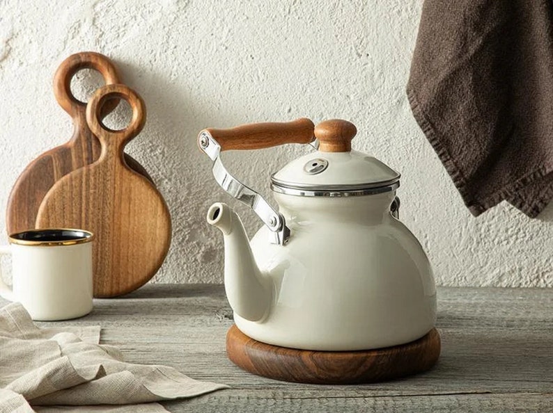 Vintage Design Turkish Teapot, Durable Enamel Tea Kettle, Teapots, Turkish Tea Set, Tea Maker, Tea Kettle for Stove Top, image 2