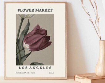 Druckbare Wandkunst, digitale Blumendrucke, Wandkunst botanische Drucke, digitaler Download Blumenmarkt Druck, Küchendekor Wandkunst Poster