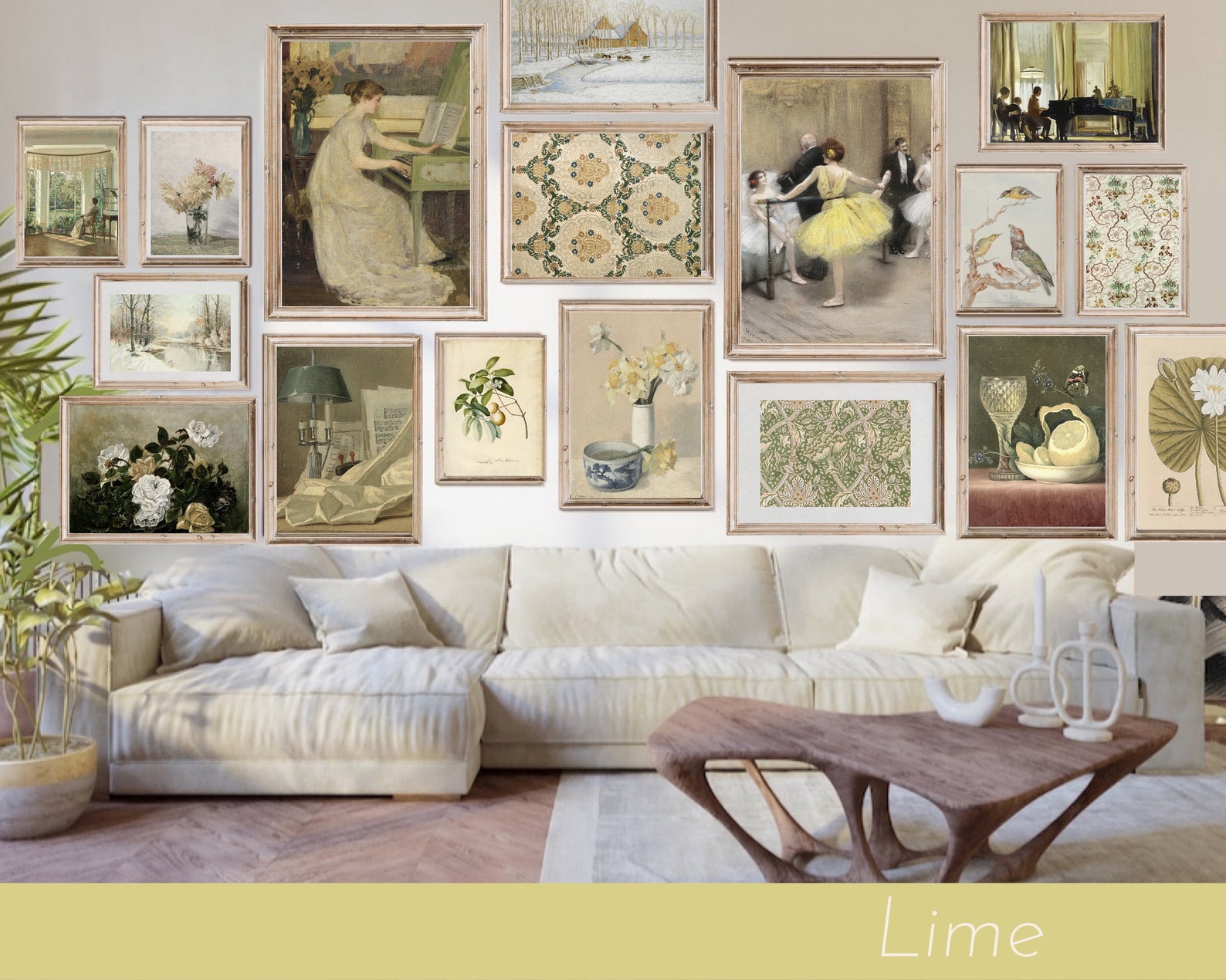 1200 Cottage Gallery Wall Art Prints Set, Printable Cottagecore Pastel