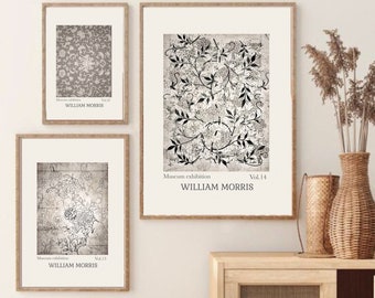 Printable Wall Art, William Morris Wall Art Prints, Art Nouveau Prints, Gallery Wall Set of 3, Digital Download, Home Decor, Abstract Art