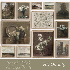 2000 Vintage Printable Rustic Landscape Oil Painting Set, MEGA BUNDLE Antique Portrait Prints Wall Art Set Farmhouse Modern Digital Download, North Prints