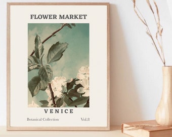 Druckbare Wandkunst, Digitale Blumendrucke, Wandkunst Botanische Drucke, Digitaler Download Blumenmarktdruck, Küchendekorwandkunst Poster