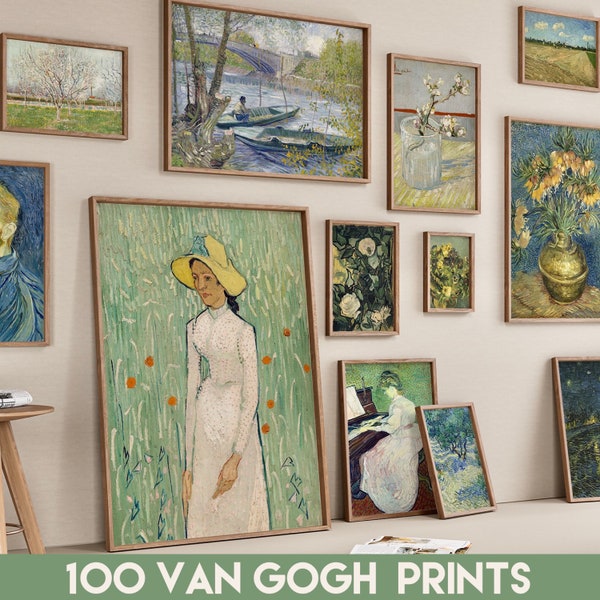 Ensemble de 100 impressions numériques d'art mural Vincent Van Gogh, décoration d'intérieur éclectique, célèbres peintures à l'huile numériques classiques imprimables, ensemble d'impressions Mega Bundle