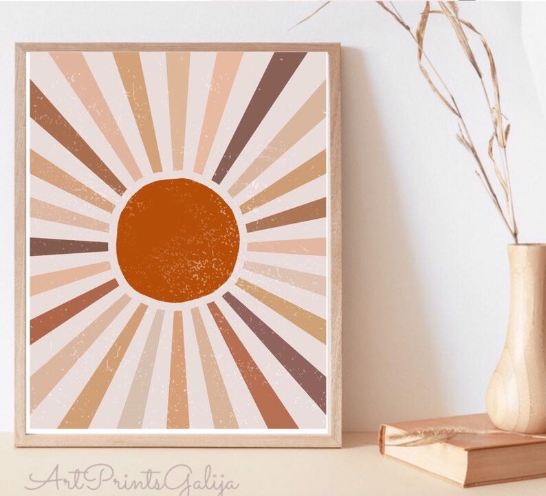 Wall Art Set of 2 Abstract Boho Art Set of 2 Prints Mid Etsy