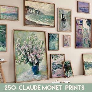 250 Claude Monet Digital Art Prints, Mega Bundle Vintage Famous Impressionist Oil Paintings, Printable Gallery Wall Art Set, Monet Posters