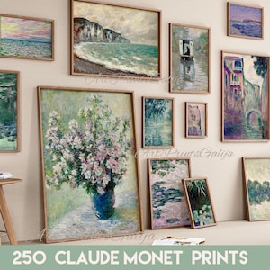 250 Claude Monet Digital Art Prints, Mega Bundle Vintage Famous Impressionist Oil Paintings, Printable Gallery Wall Art Set, Monet Posters