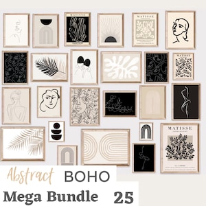 25 MEGA BUNDLE Printable Wall Art, Boho Mid Century Modern Wall Art, Gallery Wall Set, Boho Chic Prints, Digital Download, Boho Home Decor