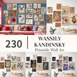 Wassily Kandinsky Art Prints Set, Bauhaus Poster, MEGA BUNDLE von 230 Bunten abstrakten Büro Dekor druckbare Wandkunst, digitaler Download