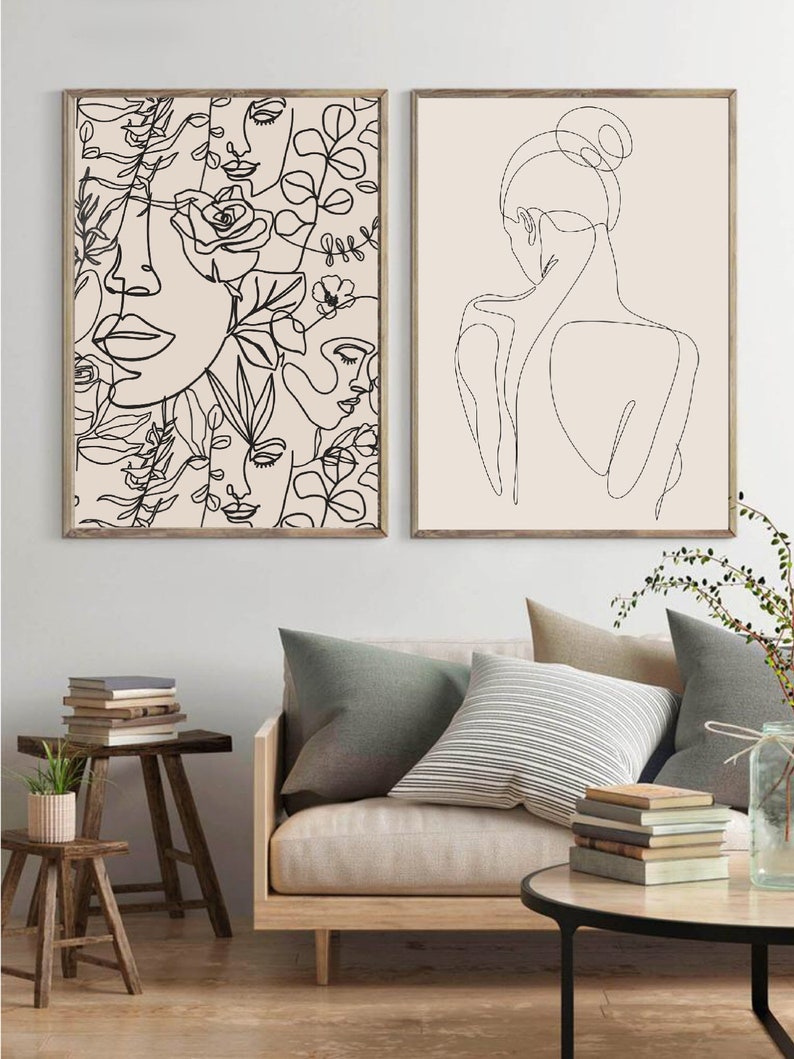 Wall Art Set of 5 Abstract Boho Art Set of 5 Prints Mid Etsy Canada