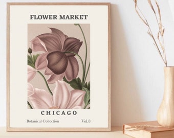 Printable Wall Art, Digital Floral Prints, Wall Art Botanical Prints, Digital Download Flower Market Print, Kitchen Decor Wall Art Poster