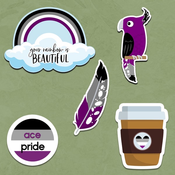 ACE Pride Sticker Collection, Pride Stickers, Asexual Sticker, LGBTQIA Sticker