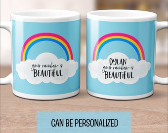 Pansexual Pride Rainbow Mug with Optional Personalization, Custom Pan Mug, Gift Mug, Pride Mug