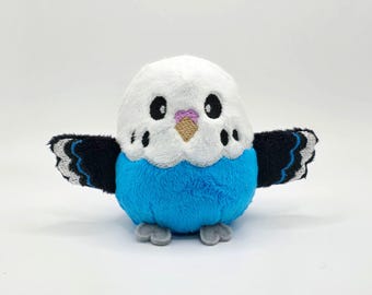 Niblet the Parakeet Borb Plush, Budgie Plushie, Handmade Toy, Bird Lover Gift