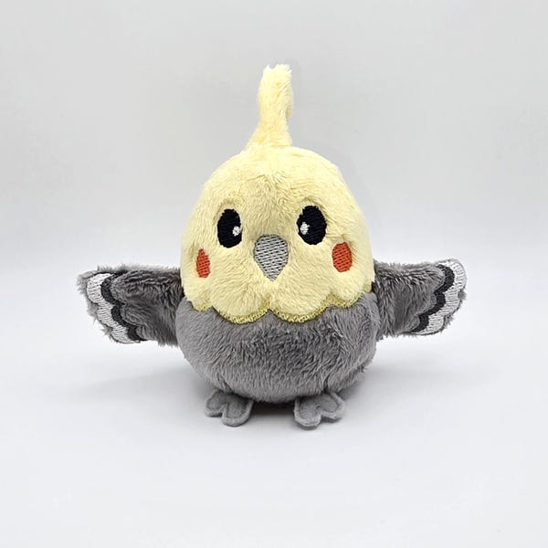 Peck the Cockatiel Borb Plush, Handmade Cockatiel Doll, Gift for Parrot Lover