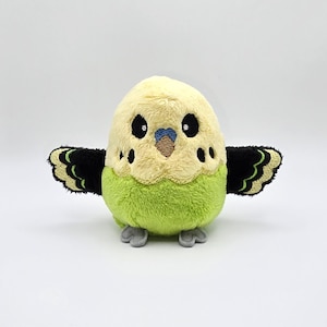 Indy the Parakeet Borb Plush, Budgie Plushie, Budgie, Handmade Toy, Gift for Bird Lover