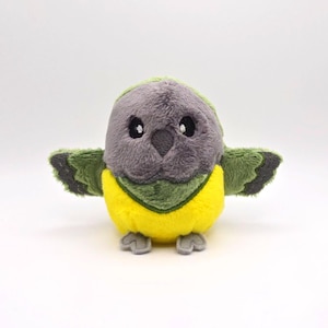 Jordan the Senegal Parrot Borb Plush, Handmade Parrot Doll, Anxiety Toy, Bird Lover Gift