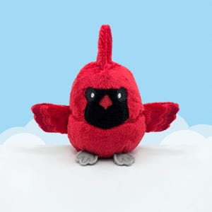 Maurice the Cardinal Borb Plush, Handmade Toy, Bird Lover Gift