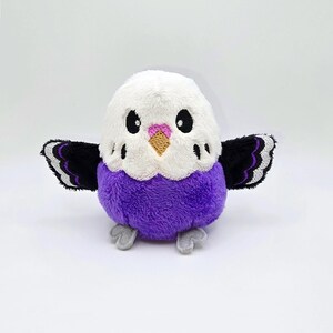 Violet the Parakeet Borb Plush, Budgie Plushie, Handmade Toy, Gift for Parrot Lover