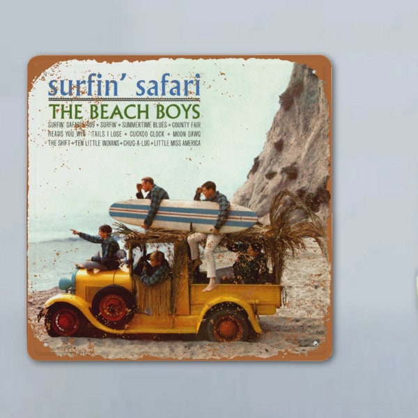 Beach Boys Surfin Safari Metal Sign / Awesome Album Cover Aluminum Wall Art