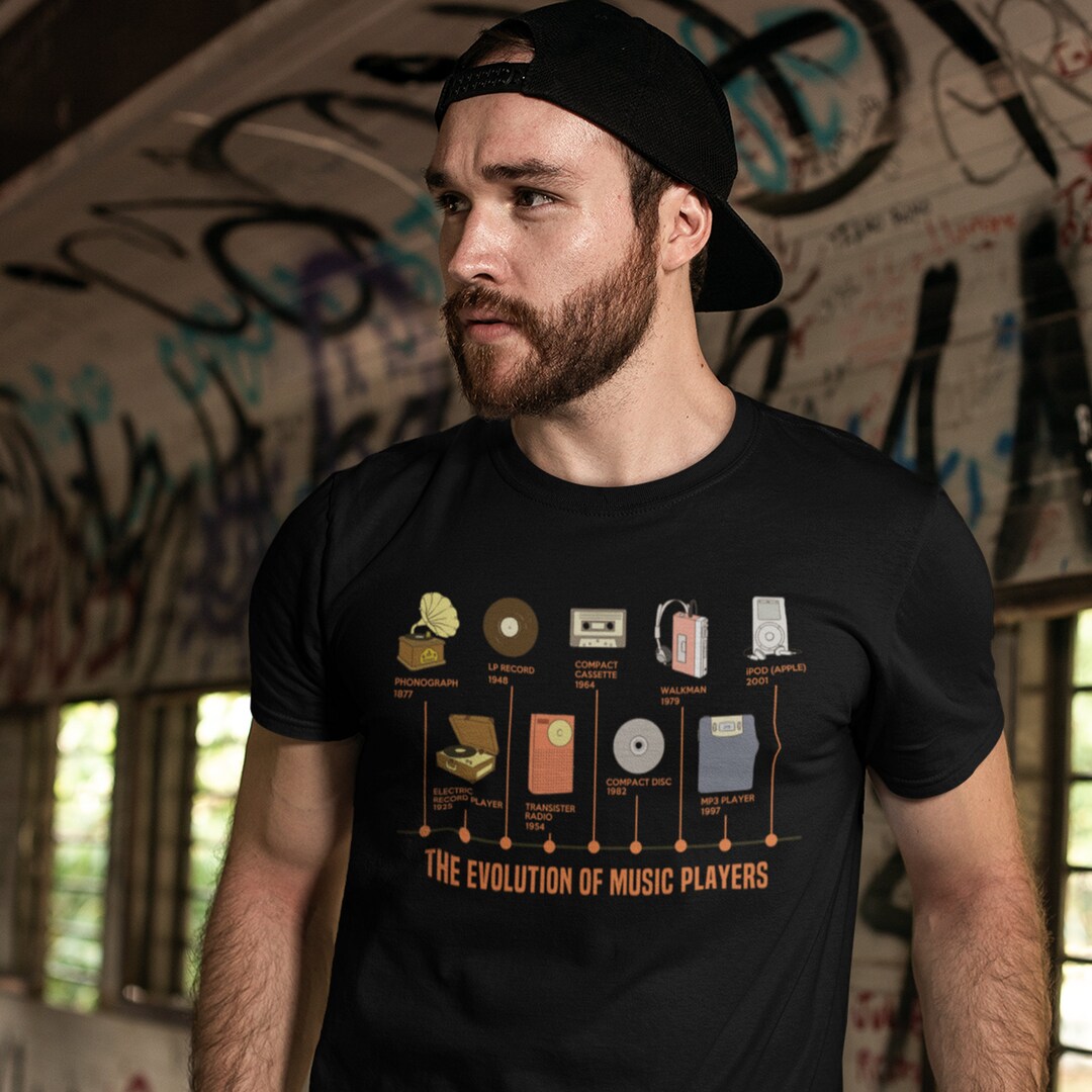 Evolution of Music Players T-shirt / Never Forget Cassette Records