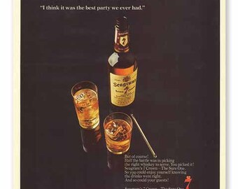 WHISKEY VINTAGE AD - Retro Whiskey Posters, Alcohol Prints, Barware Wall Art, Home Bar Decor, Man Cave Poster
