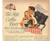 COFFEE VINTAGE AD Kitchen Poster, Retro Food Print, Kitchen Wall Art Decor, Beverage Poster