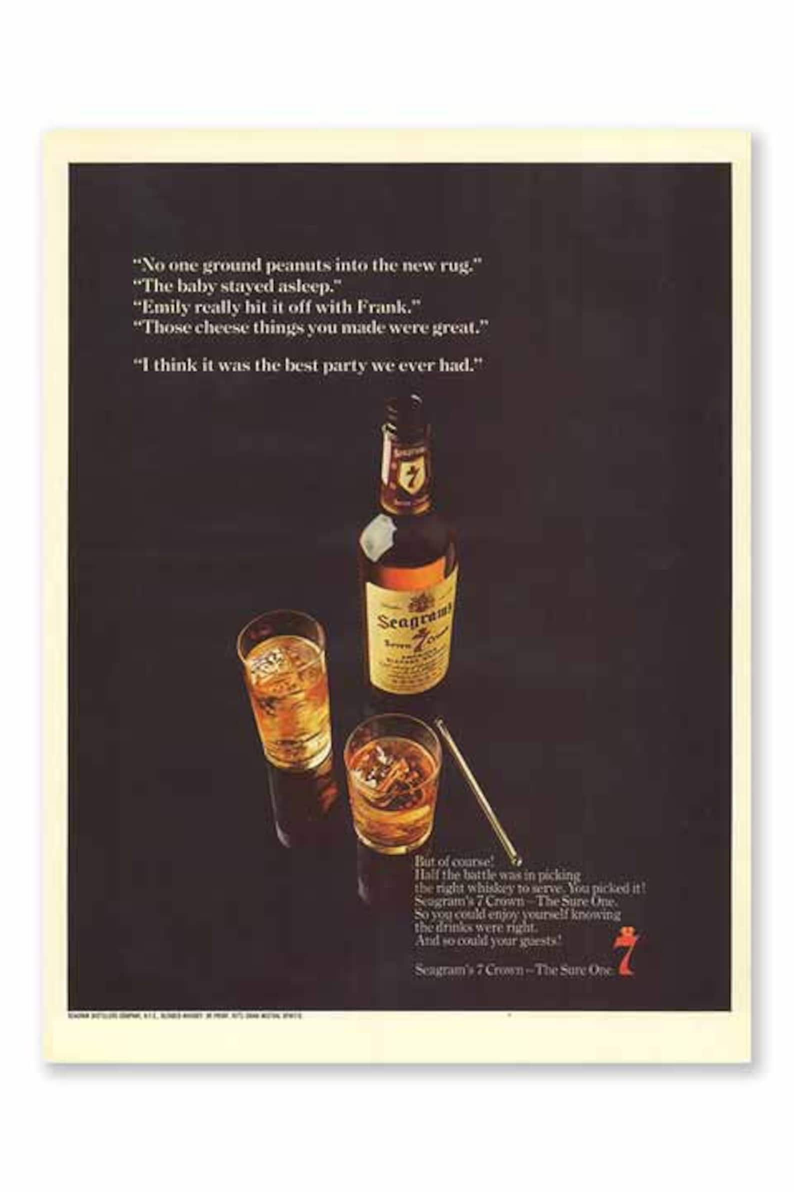 WHISKEY VINTAGE AD Retro Whiskey Posters, Alcohol Prints, Barware Wall