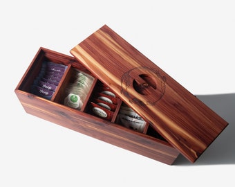 Aromatic Texas Cedar Tea Box - 5 Compartments