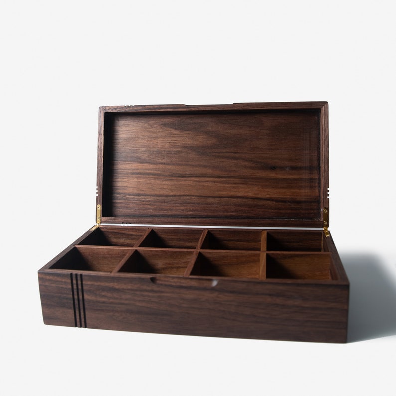 Tea Box Black Walnut 8 Compartments image 8