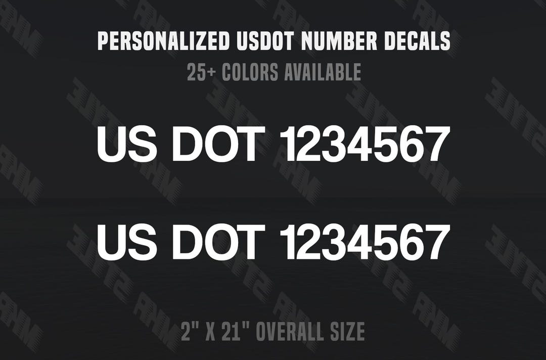 Us dot number registration decals dot stickers box truck van bus