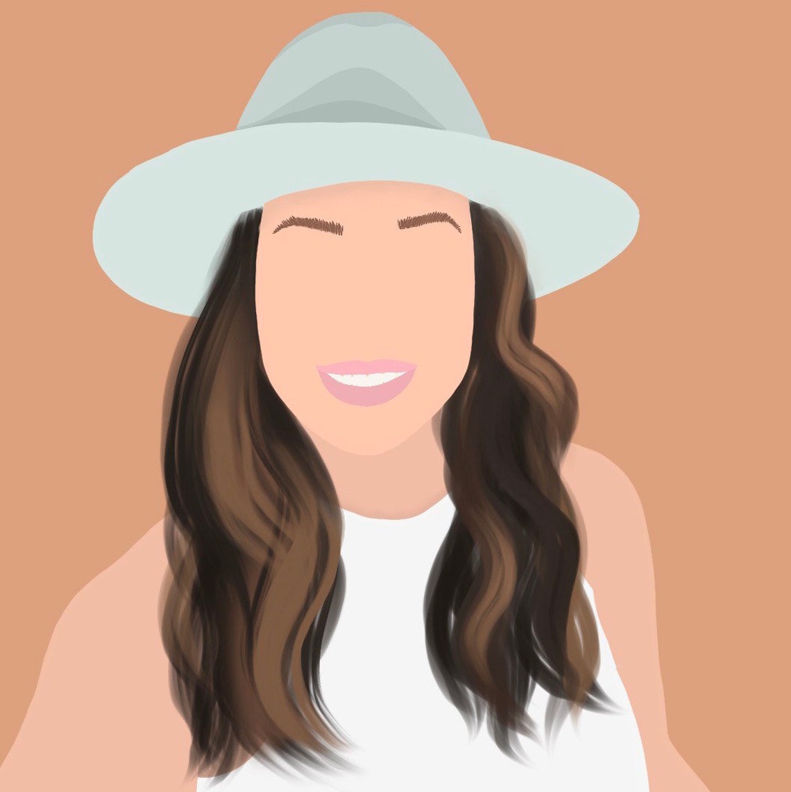 Custom Minimalist Digital Portrait Etsy