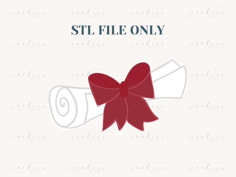 Diploma Scroll With Bow STL Cookie Cutter File for 3D Printing ...