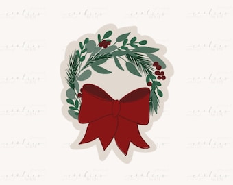 Christmas Wreath with Bow Cookie Cutter
