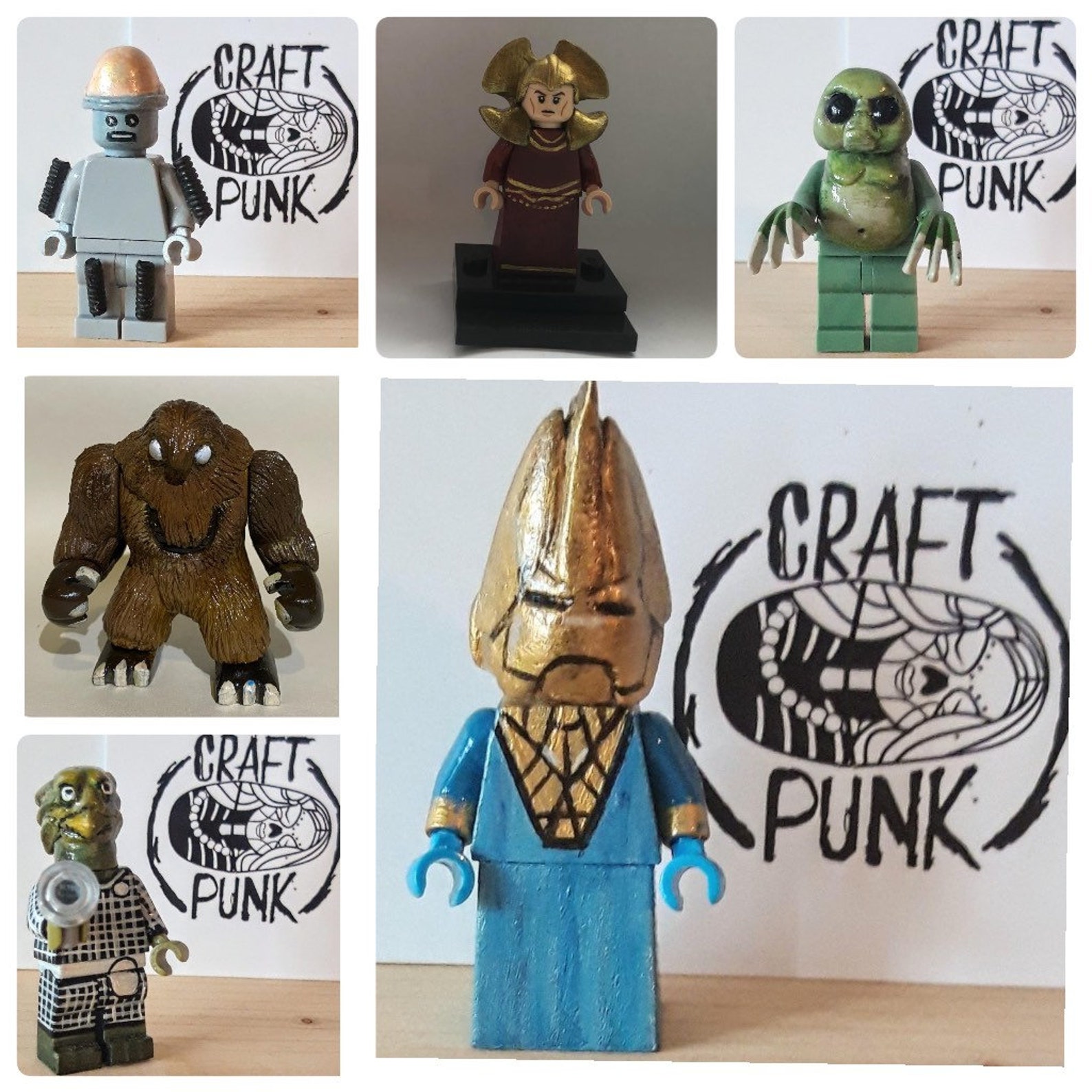 Custom Handmade Hand Painted Lego Mini Figures Etsy