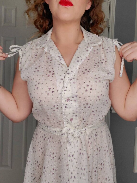 Chiffon Dress Vintage,70s Spring Dress, French Vin