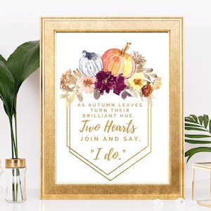 Fall Wedding Sign | Autumn Bridal Shower Signs | Burgundy Wedding Sign | Thanksgiving Theme Wedding | Boho Wedding | Instant Download