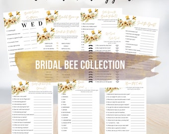 Bee Theme Bridal Shower Games Printable | Name that Cake Shower Game | Bee Bridal Shower | Floral Bridal Shower Games | Instant Download