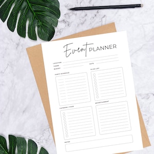 Event Planner Printable | Event Organizer | Event Planner Template | Party Planner | Event Checklist | Party Checklist | Instant Download