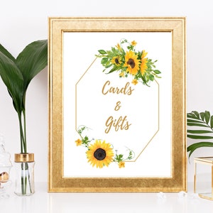 Sunflower Gifts Sign | Baby Shower Sign | Fall Bridal Shower Signs| Floral Bridal Shower Sign | Wedding Shower Sign | Instant Download