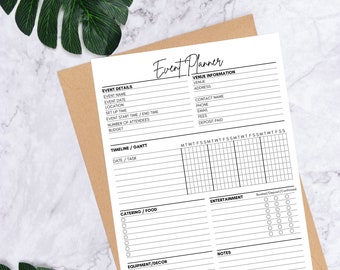 Event Planner Printable | Event Organizer | Event Planner Template | Party Planner | Event Checklist | Party Checklist | Instant Download