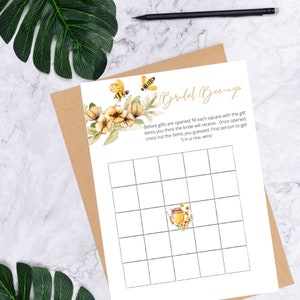 Bee Theme Bridal Shower Games Printable | Bingo Shower Game | Bridal Bee-ngo | Bee Bridal Shower Games | Instant Download