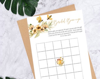Bee Theme Bridal Shower Games Printable | Bingo Shower Game | Bridal Bee-ngo | Bee Bridal Shower Games | Instant Download