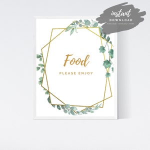 Greenery Bridal Shower Signs | Food Sign | Bridal Shower Sign | Floral Bridal Shower Signs | Wedding Shower Sign | Instant Download